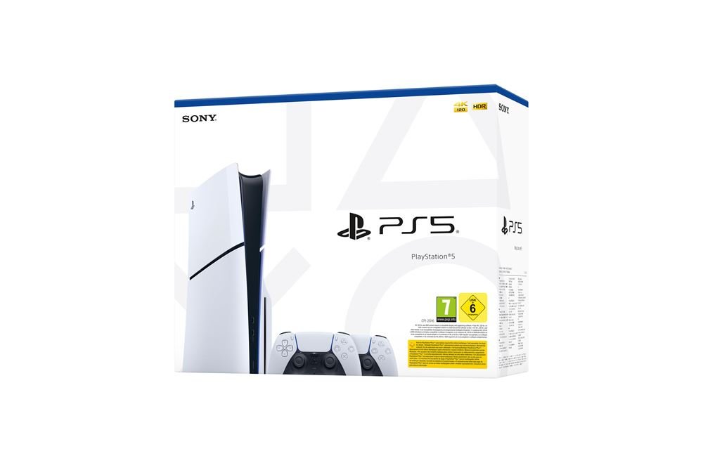 Console-Sony-PS5-Slim-Standard-2eme-manette-DualSense-Blanc.jpg Console Sony PS5 Slim Standard + 2ème manette DualSense Blanc – Image 1