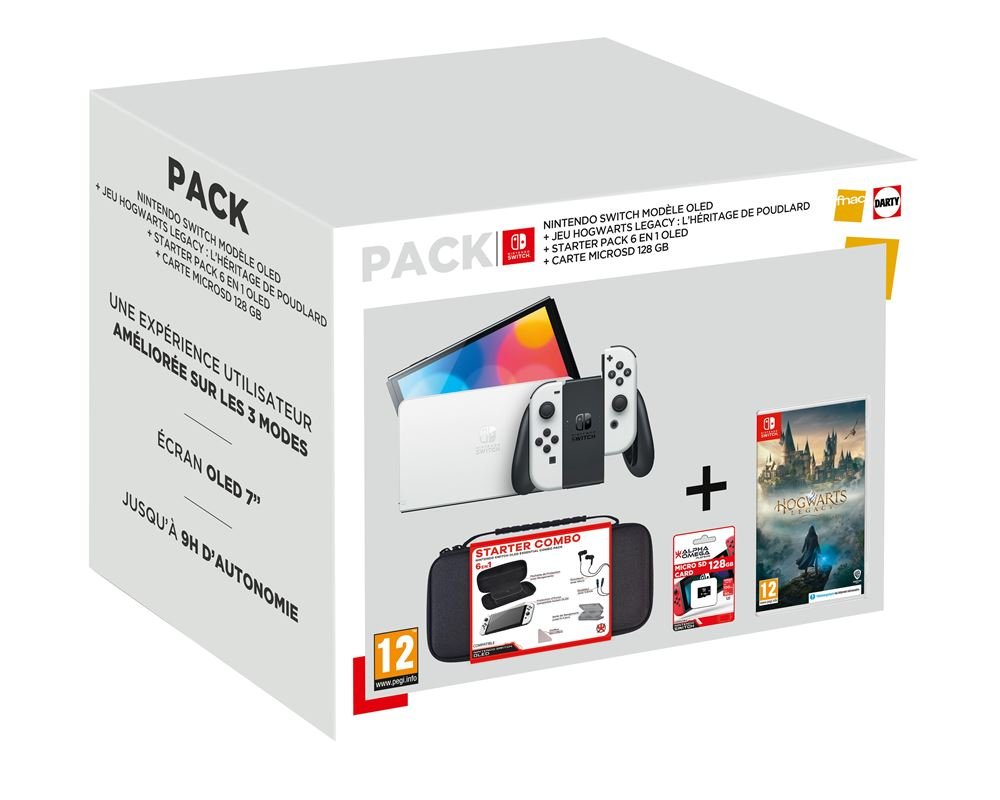 Pack-Console-Nintendo-Switch-Oled-Blanche-Jeu-Hogwarts-Legacy-l-Heritage-de-Poudlard-Starter-Pack-6-en-1-Carte-microSD-128-Go.jpg Pack Console Nintendo Switch Oled Blanche + Jeu Hogwarts Legacy l'Héritage de Poudlard + Starter Pack 6 – Image 1